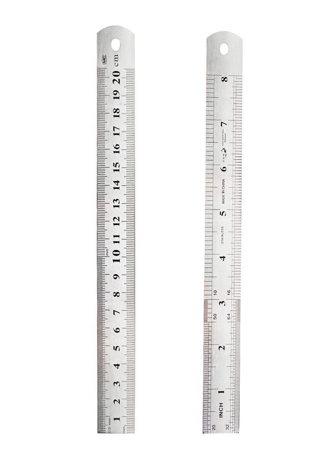 ZLYY 8 Inch Stainless Steel Ruler with Imperial and Metric Scales, 20Cm 3 Pcs - Image 5
