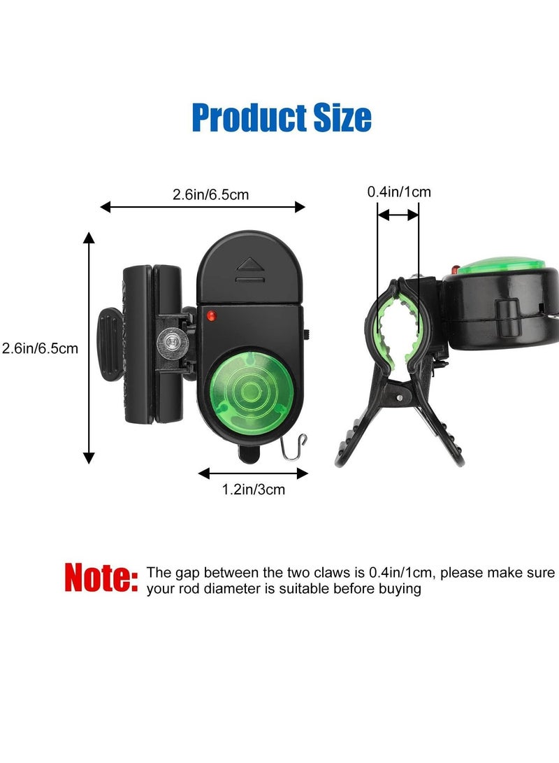 Y&D 4 Pack Fishing Bite Alarm,Sensitive Electronic Sound Alarm, Alert Bell with LED Lights Bells Clip On Rod for Daytime Night Carp Outdoor - Image 4