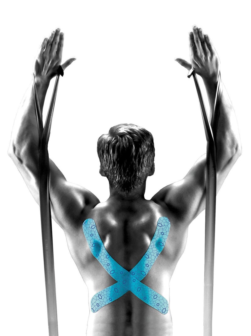 THERABAND Kinesiology Tape, Black/Grey, 1 Roll, with XactStretch Indicators, Long-Lasting Athletic Tape for Shoulder, Back & Knee, Latex-Free & Water Resistant for Men and Women, Pre-Cut - Image 2