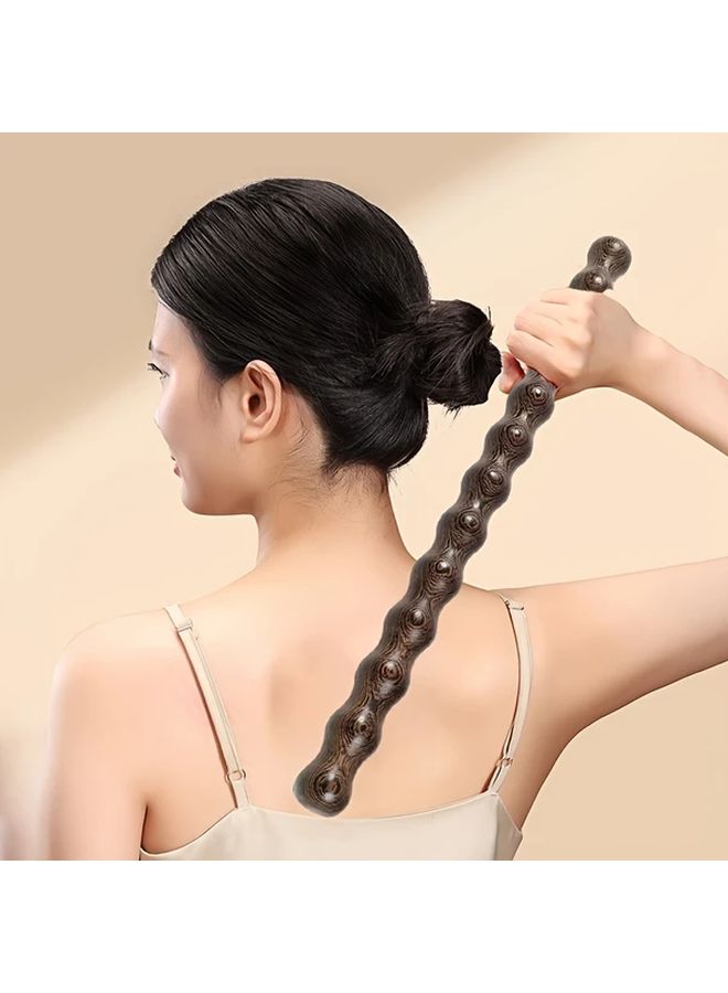 Wooden Back Massage Stick Hand Polished Gourd Shape 1pc - Image 3