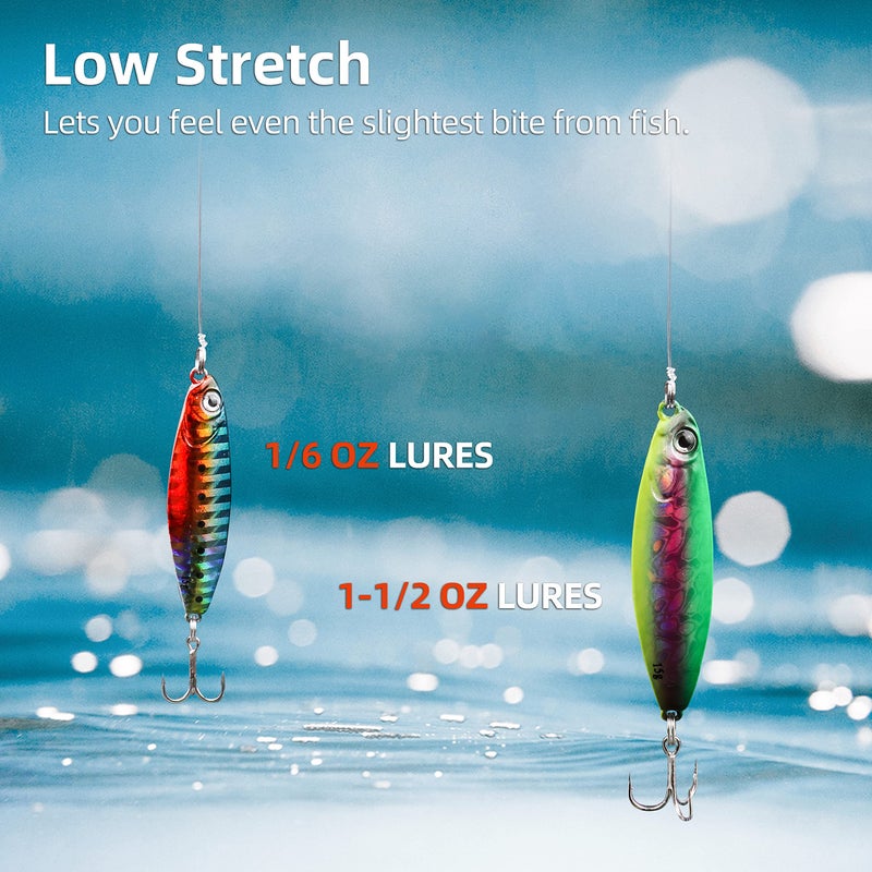 RUNCL PowerFluoro Fishing Line, 100% Fluorocarbon Coated Fishing Line, Hybrid Line - Virtually Invisible, Faster Sinking, Low Stretch, Extra Sensitivity, Abrasion Resistance (300Yds, 12LB(5.4kgs)) - Image 4