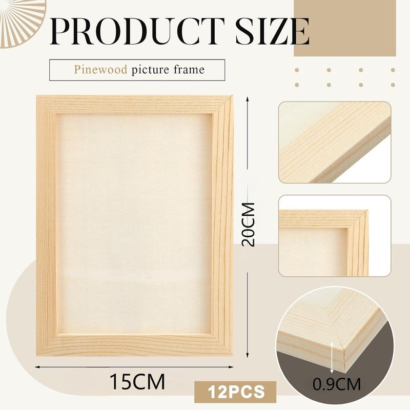 ARS 6 Pcs Pine Wood Panel Boards, Unfinished Square Panels Painting Boards For Crafts Paint Diy Drawing Pouring Art Projects(15 X 20 Cm) - Image 2