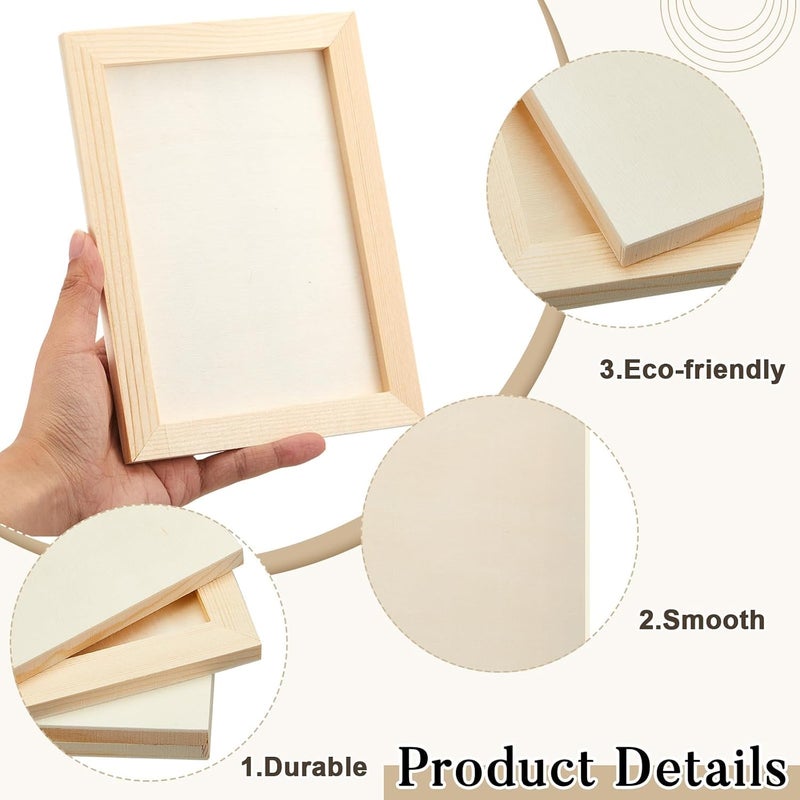 ARS 6 Pcs Pine Wood Panel Boards, Unfinished Square Panels Painting Boards For Crafts Paint Diy Drawing Pouring Art Projects(15 X 20 Cm) - Image 3