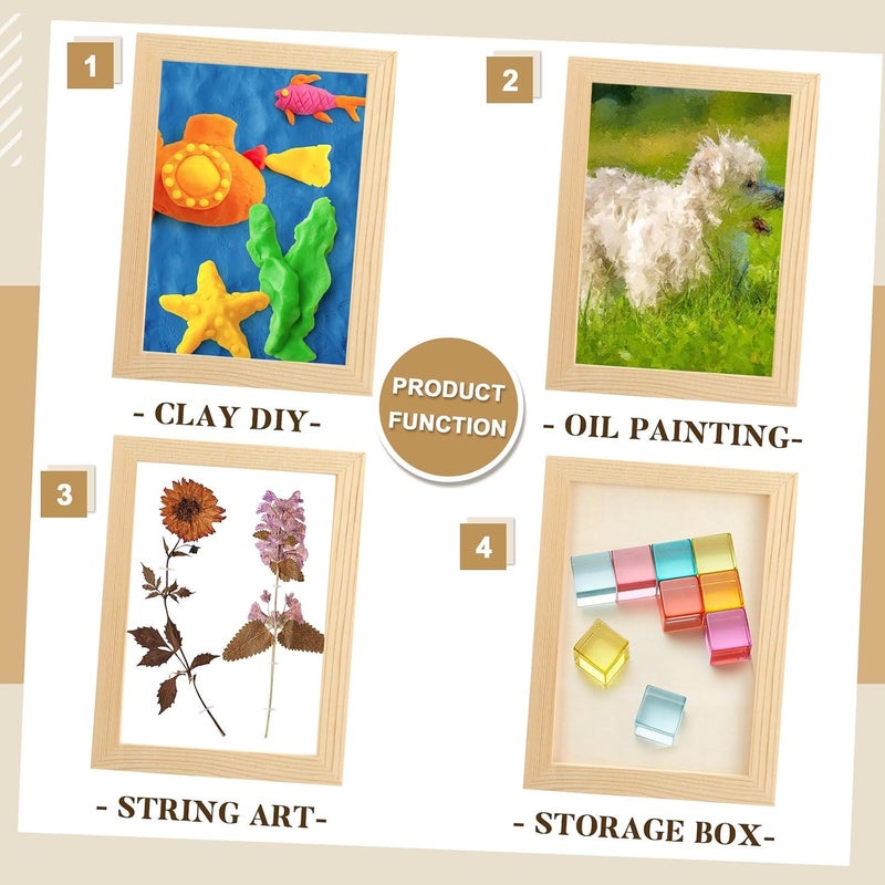 ARS 6 Pcs Pine Wood Panel Boards, Unfinished Square Panels Painting Boards For Crafts Paint Diy Drawing Pouring Art Projects(15 X 20 Cm) - Image 5