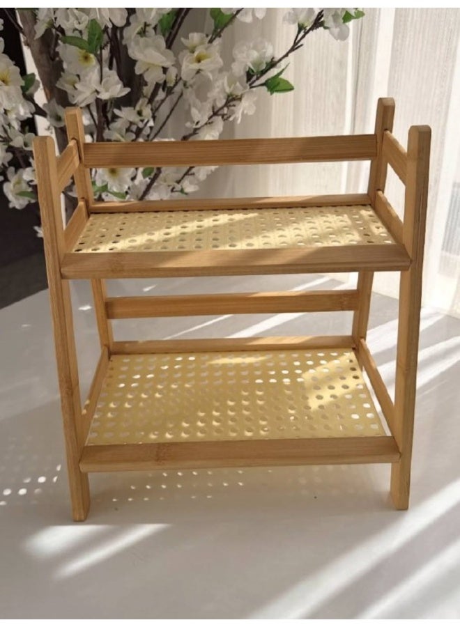 2-Tier Wooden Stand A new organizer for arranging spice jars in the kitchen Imported; made of high-quality bamboo wood Dimensions: 28 cm (height) x 25 cm (width) x 15 cm (depth) - Image 4