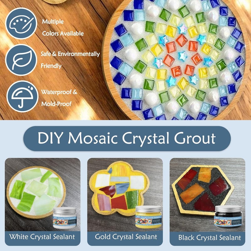 WAN2TLK Black Mosaic Crystal Grout 400g, No Need to add Water, Direct caulking, Mosaics Tile Tools, Mosaic Crystal Sealant for All Tiles & Surfaces - Image 3