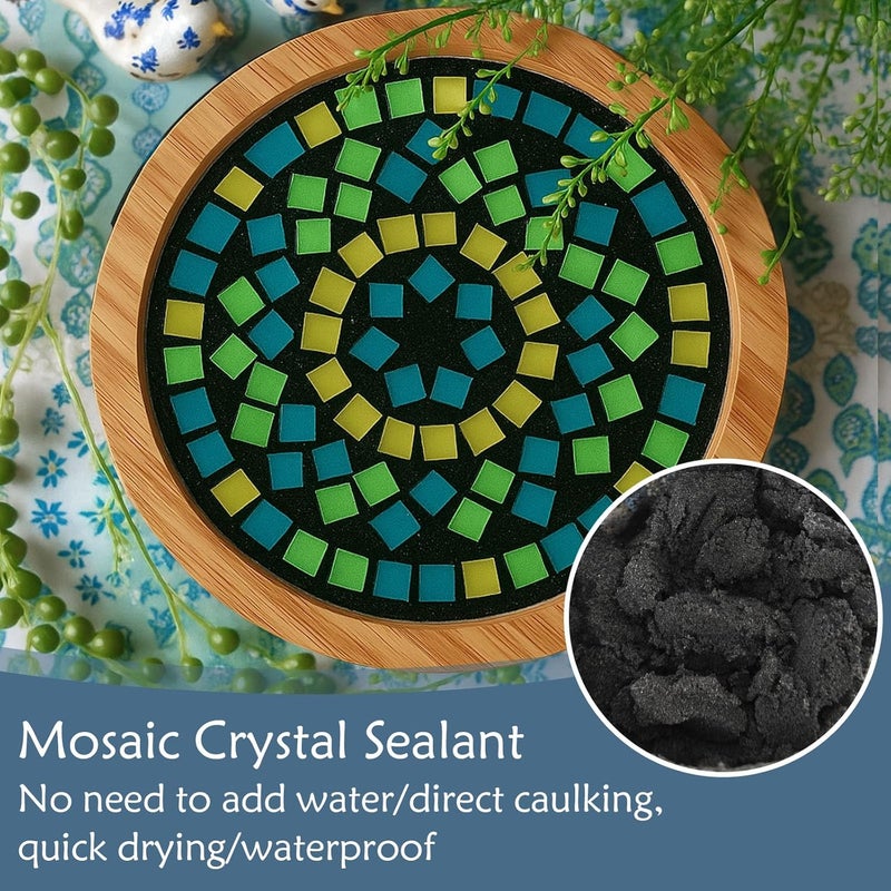 WAN2TLK Black Mosaic Crystal Grout 400g, No Need to add Water, Direct caulking, Mosaics Tile Tools, Mosaic Crystal Sealant for All Tiles & Surfaces - Image 2