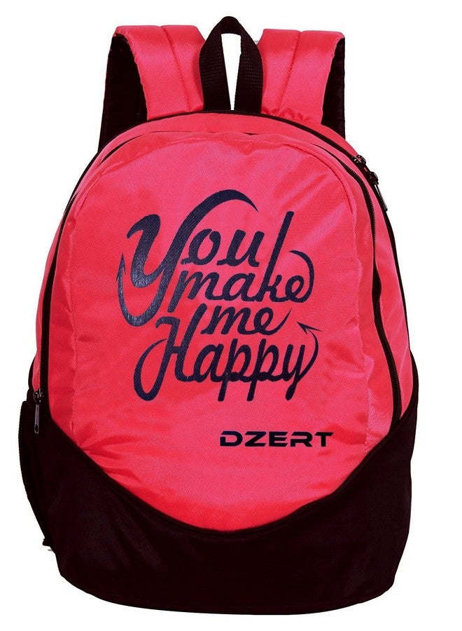 DZert School Bag Regular Standard Backpack 30 Liters For Boys/Girls Polyester Lightweight Bag (Wish Red) - Image 2