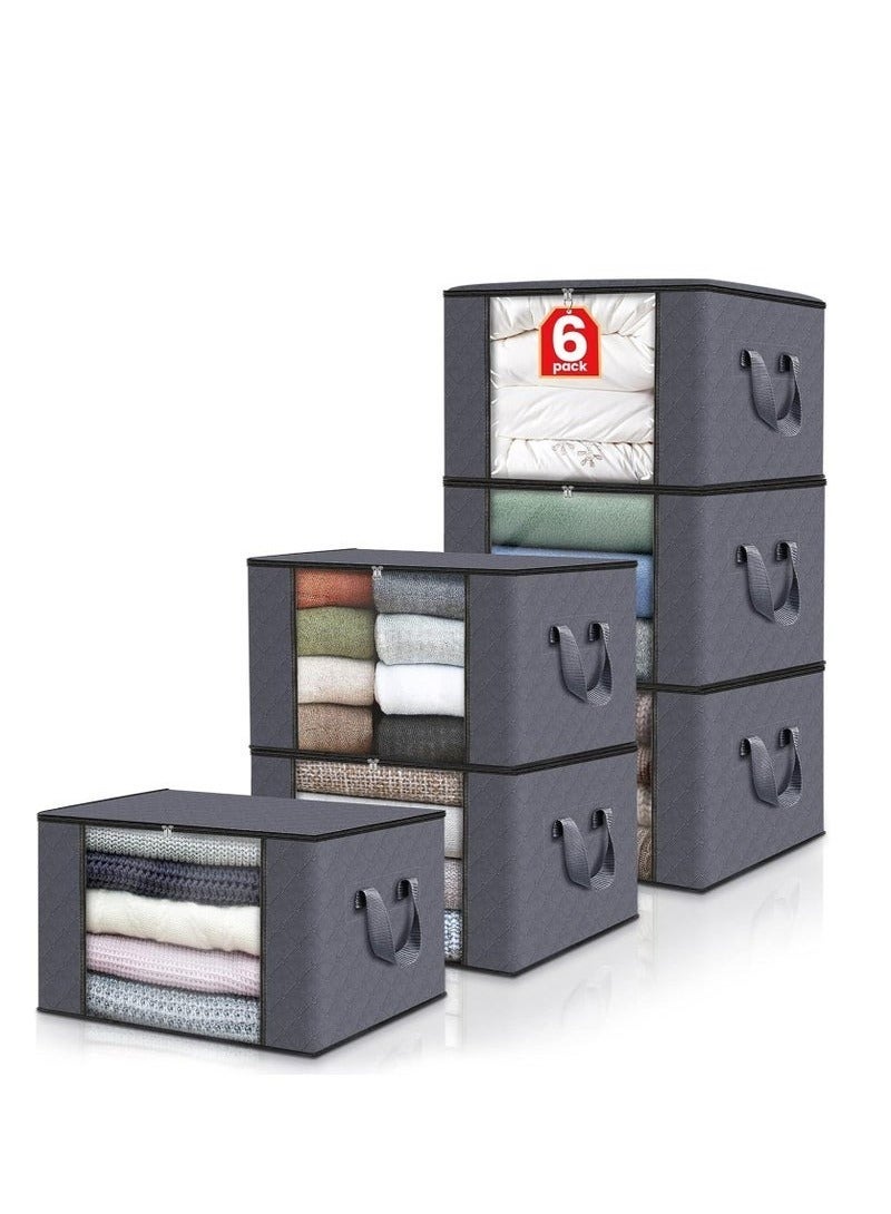 6 Piece Storage Containers for Bedroom, Closet and Blankets Organization - Image 1