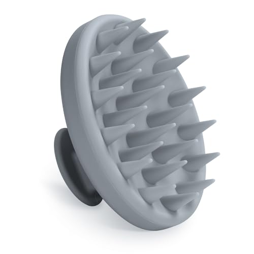 Meartchy Silicone Scalp Massager Scalp Scrubber for Hair Growth with Soft Bristles Scalp Exfoliator Brush Dandruff Removal Shampoo Brush for Wet Dry Scalp Care Grey - Image 1