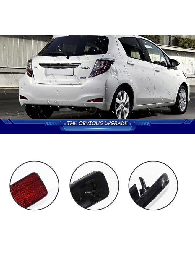 TurningMax For 2012 2013 2014 Toyota Yaris Rear Bumper Reflector Brake Tail Light Red Housings 52163-52100, 52164-52100 - Image 2