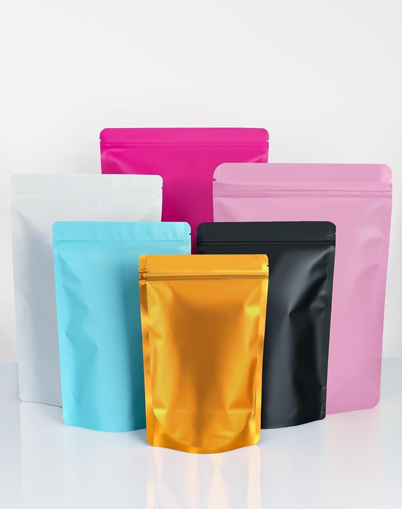 FireKylin 100 Pack Resealable Stand Up Bags,7.9" x 11.8" Smell Proof Pouch Sealable Foil Pouch Bags for Packaging (Pink) - Image 5