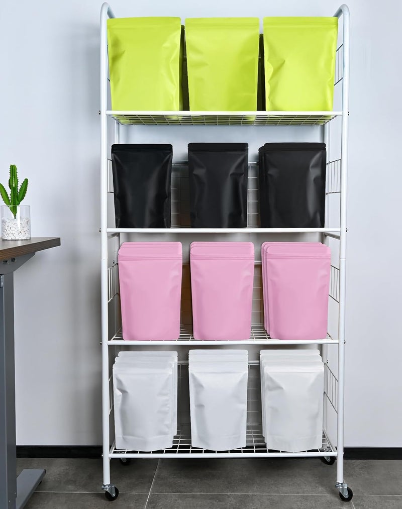 FireKylin 100 Pack Resealable Stand Up Bags,7.9" x 11.8" Smell Proof Pouch Sealable Foil Pouch Bags for Packaging (Pink) - Image 4