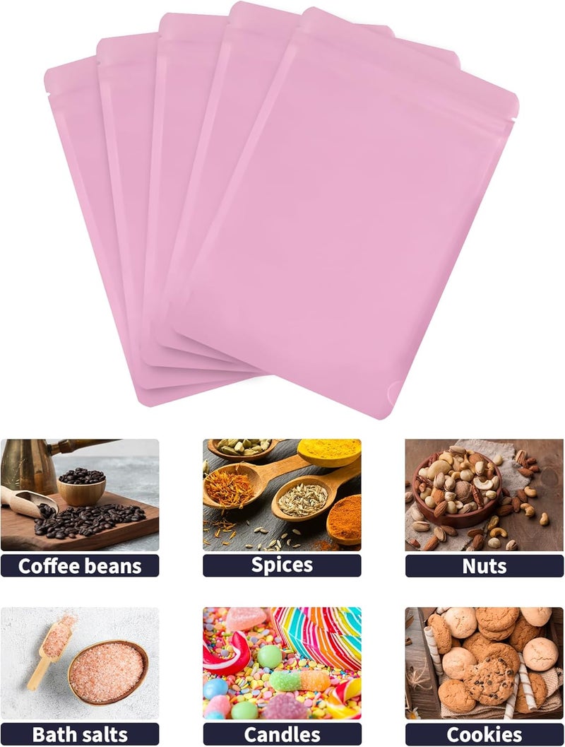 FireKylin 100 Pack Resealable Stand Up Bags,7.9" x 11.8" Smell Proof Pouch Sealable Foil Pouch Bags for Packaging (Pink) - Image 3