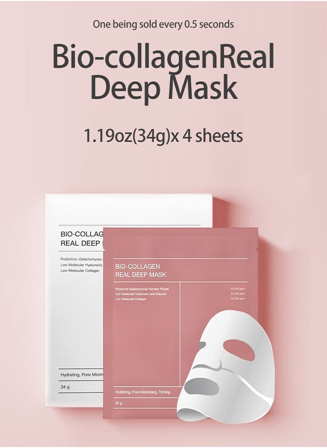 BIODANCE - Bio-Collagen Real Deep Mask, Hydrating Overnight Mask, Pore Minimizing, Elasticity Improvement, 34g x4pcs - Image 1