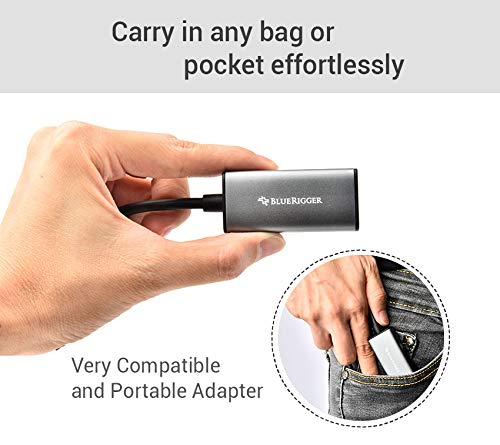 BlueRigger Active DisplayPort to HDMI Adapter Connect Any DisplayPort-Enabled PC or Tablet to an HDMI Enabled Monitor, TV or Projector for Ultra-HD Video Streaming (HDMI 2.0 up to 4K 3840x2160 @60Hz) – Grey Color - Image 3