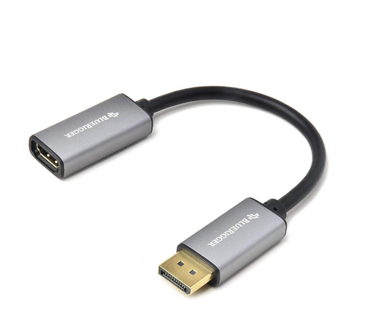 BlueRigger Active DisplayPort to HDMI Adapter Connect Any DisplayPort-Enabled PC or Tablet to an HDMI Enabled Monitor, TV or Projector for Ultra-HD Video Streaming (HDMI 2.0 up to 4K 3840x2160 @60Hz) – Grey Color - Image 1