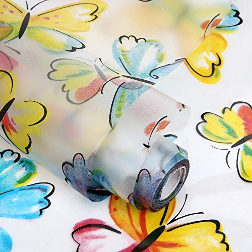 RAUSHIK 3D Window Films Privacy Vinyl Frosted Film Self Adhesive Decorative Film for Office Glass Partition/Glass Door/Bathroom Door/Window Heat Control Anti UV (Butterfly, 12 * 24 inch) - Image 4
