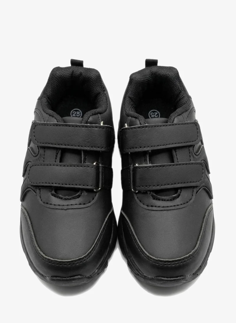 Babyqlo Kids Black Velcro School Sneakers