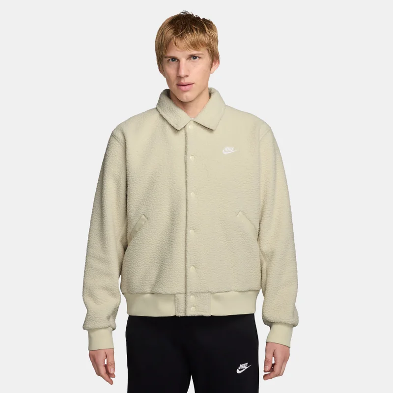 Nike Brown Men's Sportswear Club High-Pile Fleece Coaches Jacket for Men | Best Price UAE