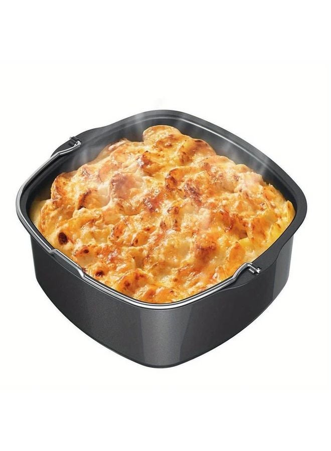 8 Inch Stainless Steel Non Stick Air Fryer Baking Tray Oven Safe Easy Clean - Image 1