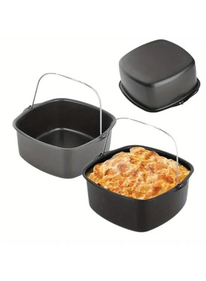 8 Inch Stainless Steel Non Stick Air Fryer Baking Tray Oven Safe Easy Clean - Image 2