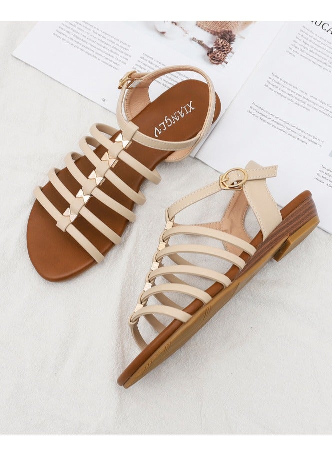 سيكيتو النساء الصيف أسلوب جديد منحدر كعب حزام مع تنورة الأزياء الرومانية الصنادل - Image 2