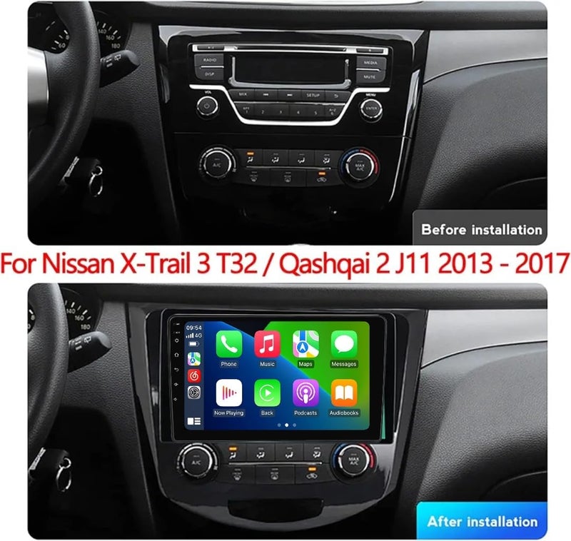 Vierex Fit Nissan X-Trail Car Stereo Rogue Qashqai Android Screen 2014-2018 With Apple Carplay Android Auto Wireless WiFi DSP FM&AM BT AHD Camera Included Manual AC (8+128GB 8CORE Carplay) - Image 2