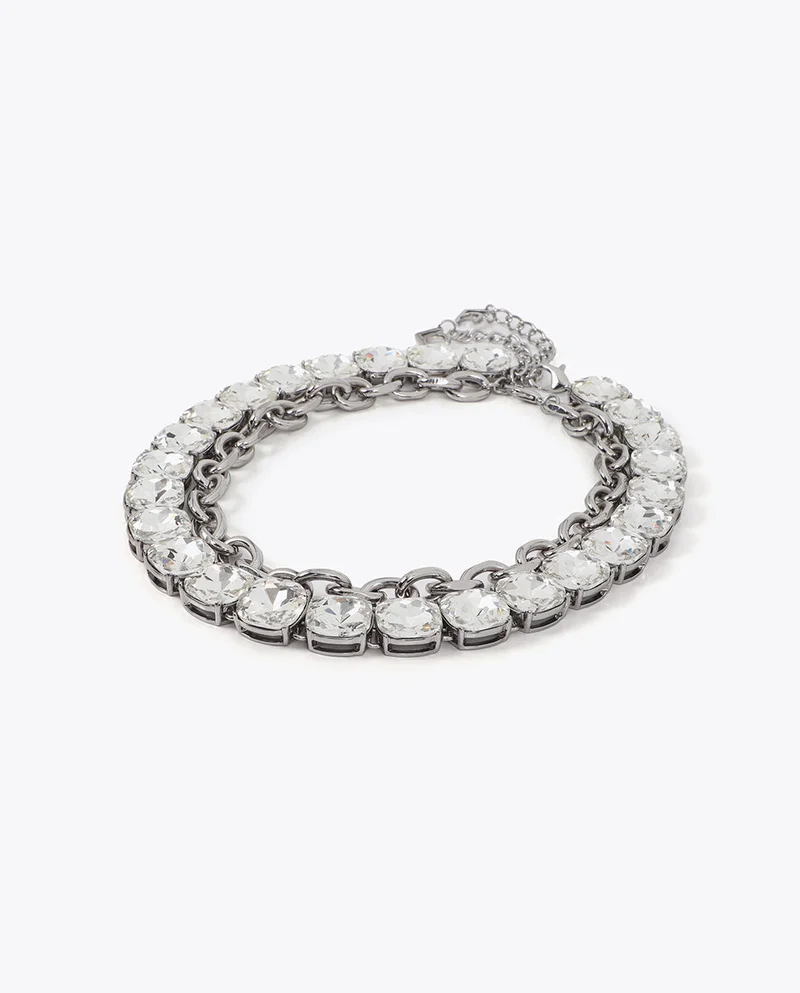 لولا كساديمونت طقم قلادة قصيرة مزدوجة الجواهر