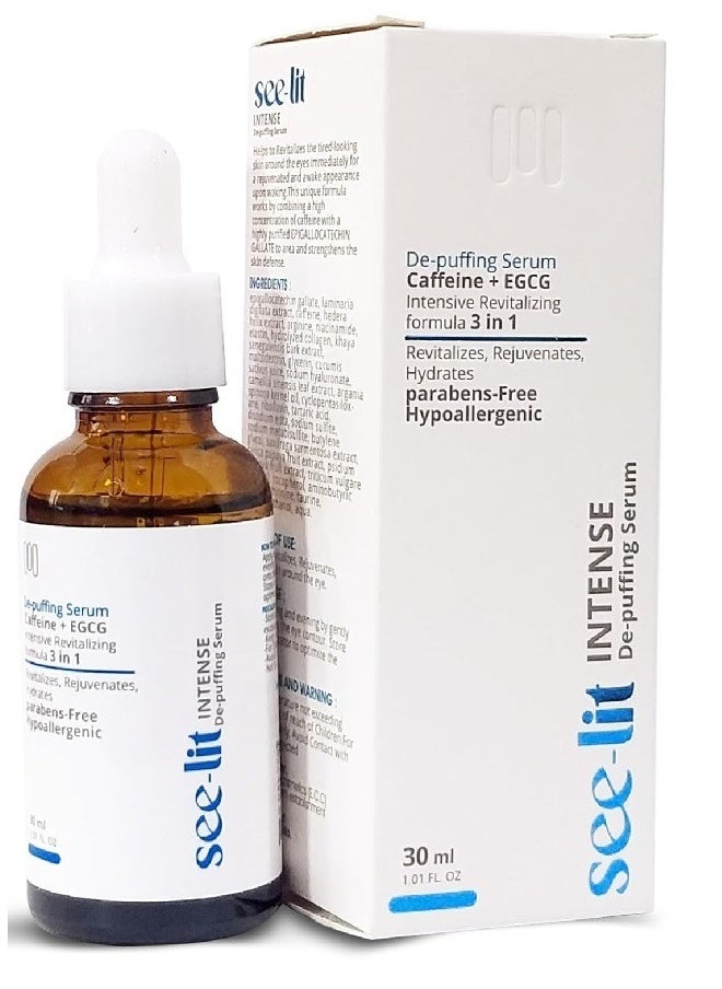 MEDINZA Seelit Intense De-puffing Serum Caffeine + EGCG intensive Revitalizing formula 3 in 1 30ml  - Image 1