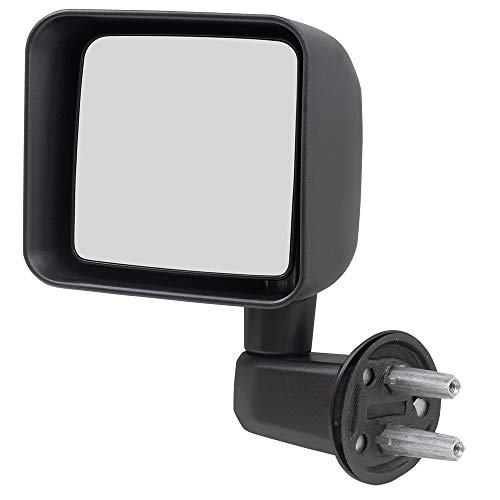 Brock Replacement Driver Manual Side View Mirror Textured Compatible with 2007-2017 Wrangler 2018 Wrangler JK 68081251AA - Image 2