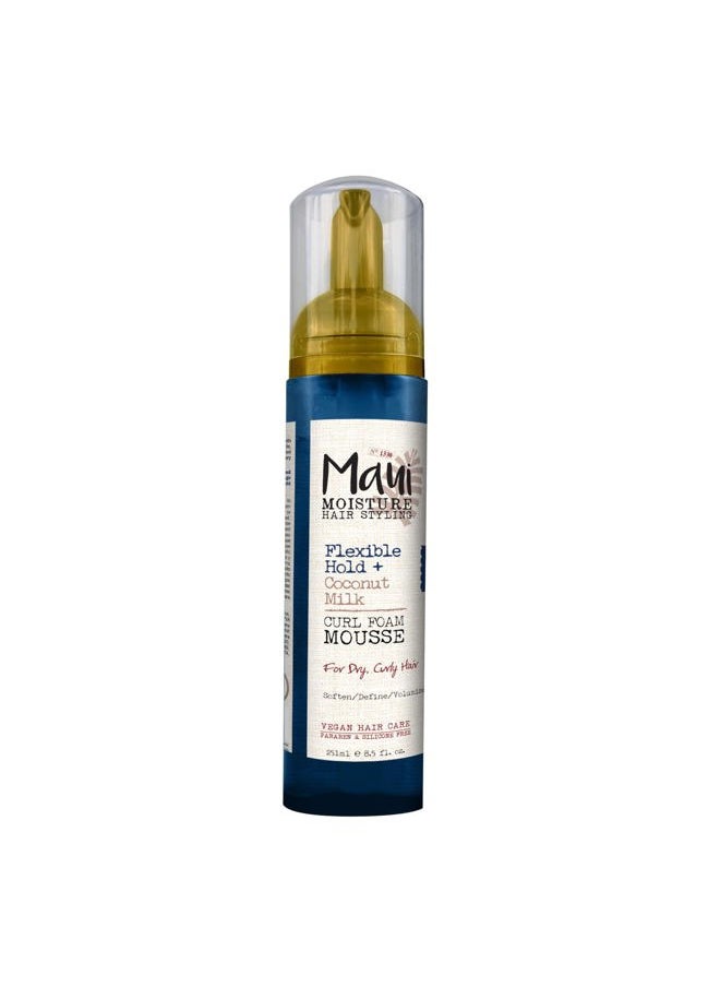 MAUI MOISTURE Flexible Hold + Coconut Milk Curl Foam Mousse, for Curly Hair Styling, No Drying Alcohols, Parabens or Silicone, 8.5oz  - Image 1