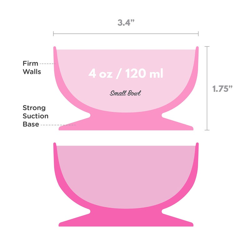ChooMee Silicone Baby Suction Bowls | Non Slip Extra Strong Suction Base with Durable and Firm Bowl | Ideal for Infant and Toddler Baby Led Feeding | Small 2 CT - Image 5