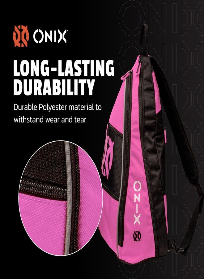 ONIX Pickleball Pro Team Sling Bag — Pink/Black with Adjustable Strap, Durable Construction, and Spacious Storage for Pickleball Gear - Image 3