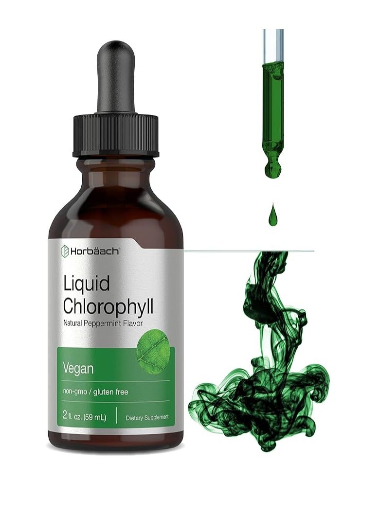 Horbäach Liquid Chlorophyll Natural Peppermint Flavor 2 fl oz
