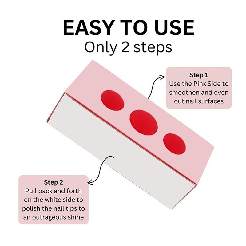 Tandem in 1 Nail High Shiner Polisher Buffer Sand Filer Smooth n Soft Manicure n Pedicure Buffing Tool With Finger Grip For Home n Salon Set Of 1 - Image 4