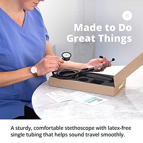 Greater Goods Dual-Head Stethoscope–Clinical Grade, Lightweight, High-Precision Sound, Ideal for Doctors, Nurses, Students, and Medical Professionals, FSA and HSA Eligible (Black and Stainless Steel) - Image 2