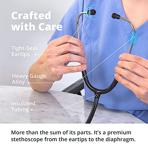 Greater Goods Dual-Head Stethoscope–Clinical Grade, Lightweight, High-Precision Sound, Ideal for Doctors, Nurses, Students, and Medical Professionals, FSA and HSA Eligible (Black and Stainless Steel) - Image 3