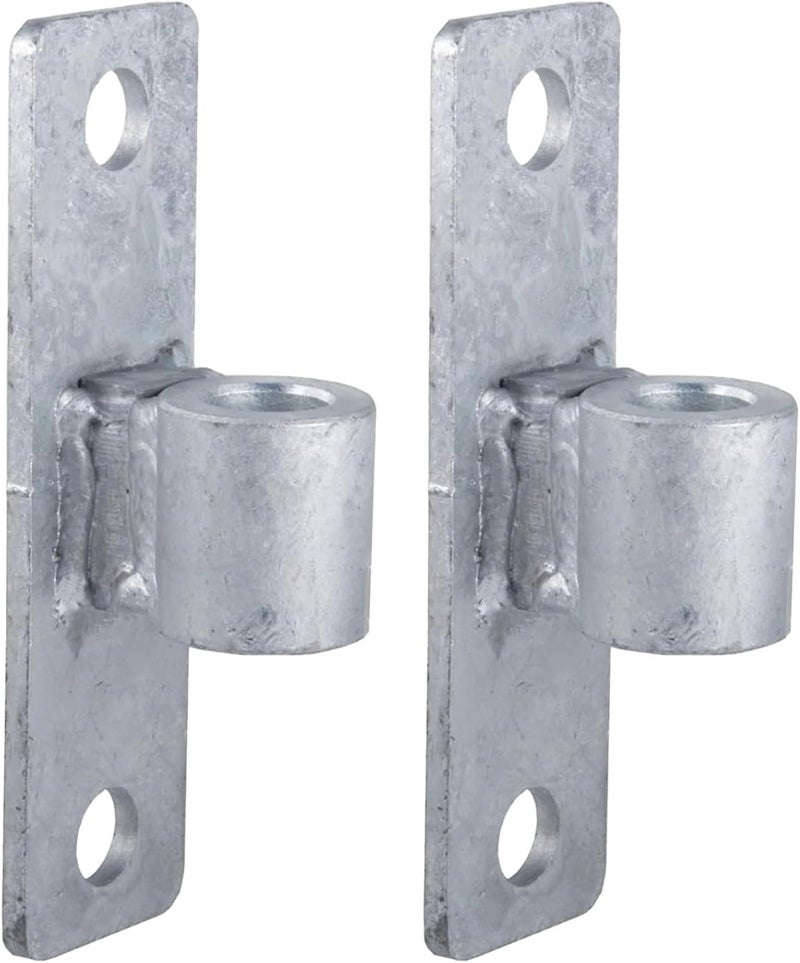 2 Pcs Gate Hinges 16 Mm, Heavy Duty Iron Galvanized Wall Mount Gate Hinges, Rustproof For Farm Fence Gate, Welding, Pre-Drilled Holes - Image 1