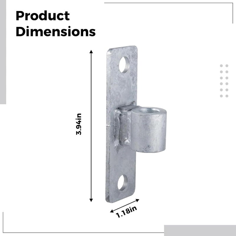 2 Pcs Gate Hinges 16 Mm, Heavy Duty Iron Galvanized Wall Mount Gate Hinges, Rustproof For Farm Fence Gate, Welding, Pre-Drilled Holes - Image 3
