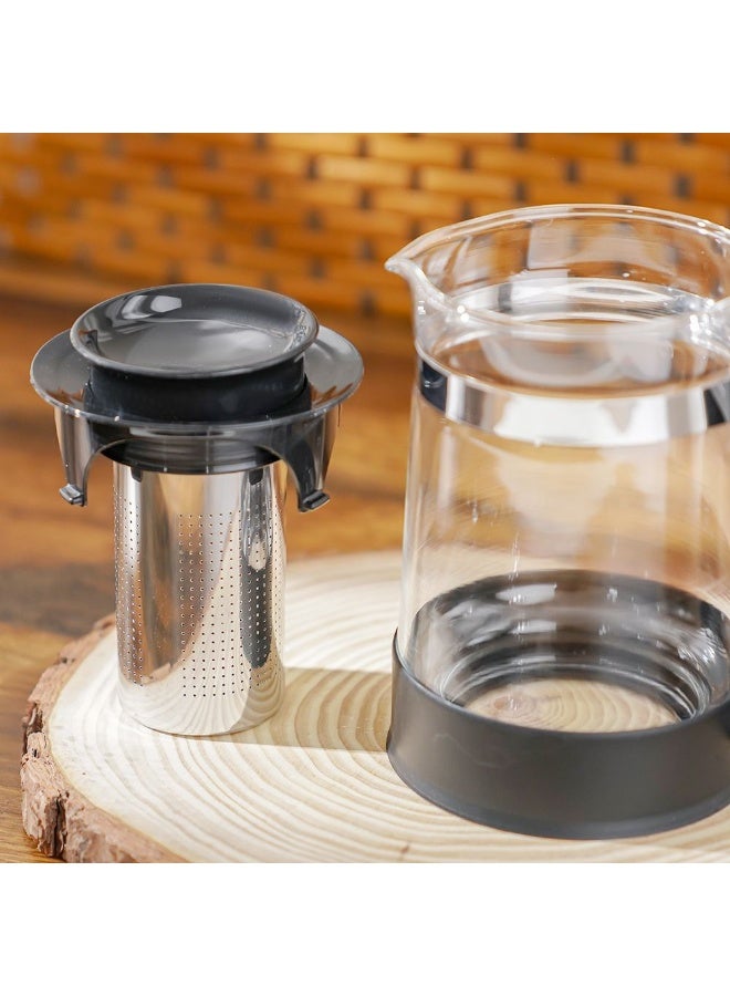 دانوب هوم دانون هوم إبريق شاي زجاجي أنيق 1000 مل مع فلتر لمحبي الشاي - Image 2