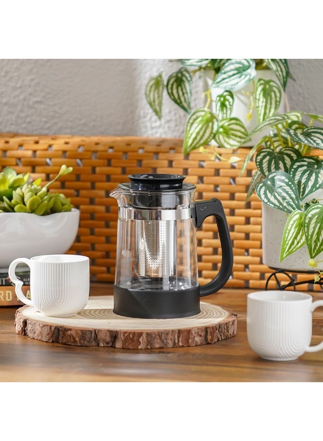 دانوب هوم دانون هوم إبريق شاي زجاجي أنيق 1000 مل مع فلتر لمحبي الشاي - Image 3