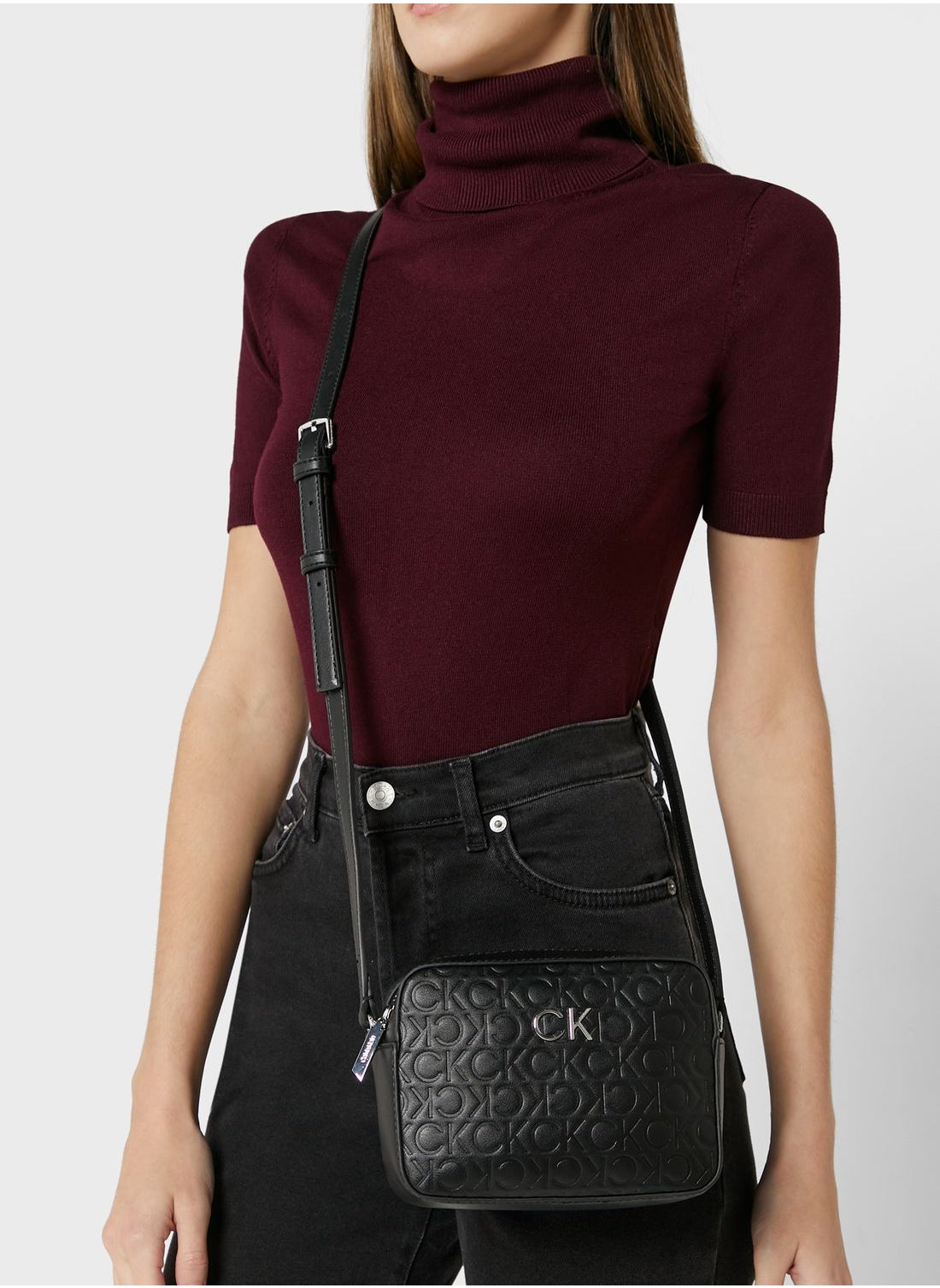 Calvin Klein Re-Lock Embossed Crossbody Bag