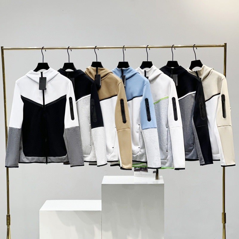 2024 Casual Sports Cotton Air Layer Hooded Zipper Cardigan Men'S Jacket 490 Coat - Image 4