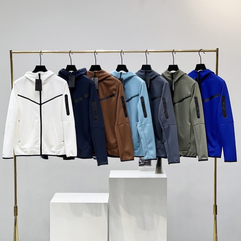 2024 Casual Sports Cotton Air Layer Hooded Zipper Cardigan Men'S Jacket 490 Coat - Image 3