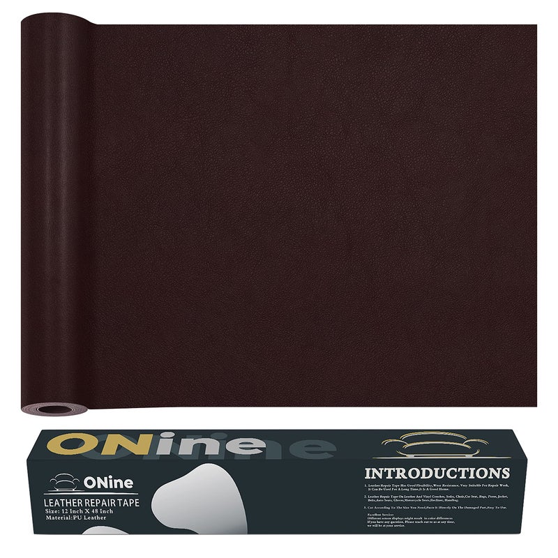 ONine Leather Repair PatchLeather Repair Tape 12 x 48 inches Leather Repair Patch for FurnitureVinyl Repair KitLeather Couch Patchfor Sofas Furniture Car Seats Office ChairsMulberry