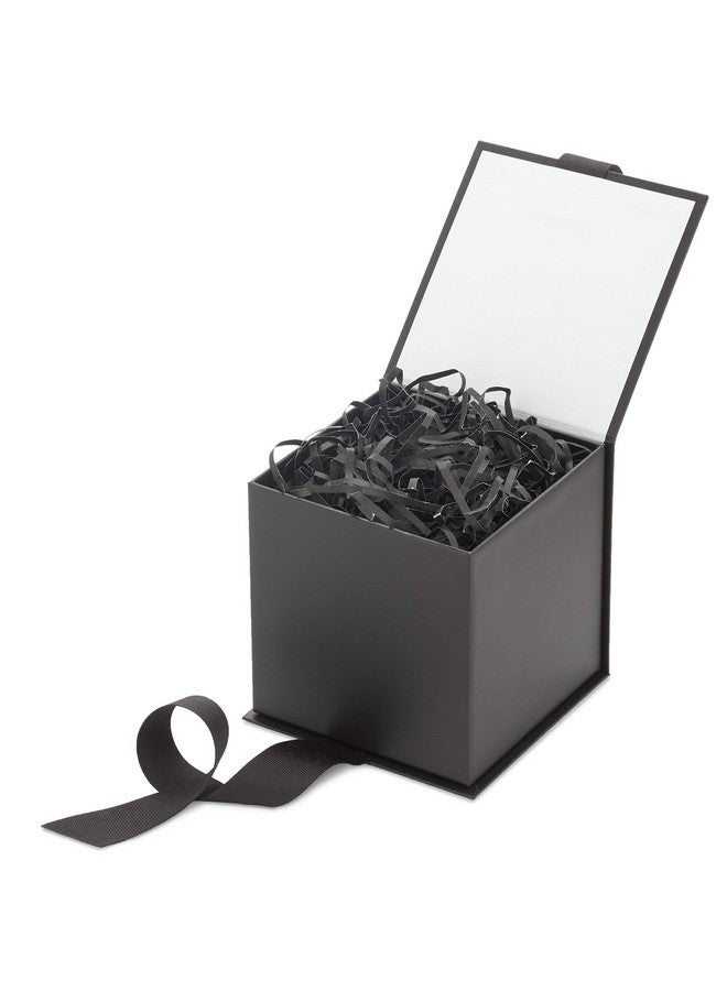 هولمارك صندوق هدايا صغير من Hallmark مع فيونكة وحشو ورق ممزق (صندوق هدايا أسود مقاس 4 بوصات) لحفلات الزفاف والتخرج وأعياد الميلاد وعيد الأب وهدايا العريس وجميع المناسبات - Image 4