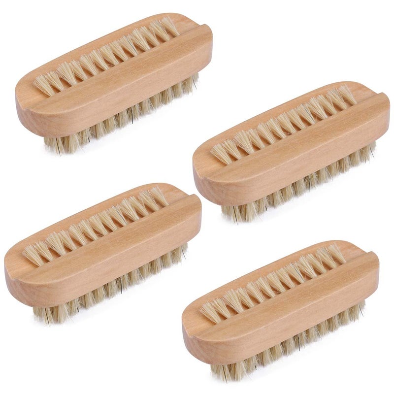 Tbestmax Cleaning Nail Fingernail Brush Wood 2 Side for Manicure Pedicure Women Kids 4 Pack - Image 1