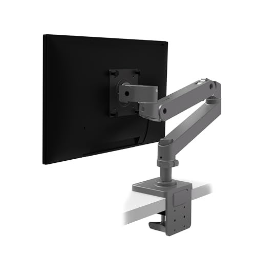 Ergotron Upgraded LX Pro Premium Monitor Arm Single Monitor Desk Mount fits Flat Curved Ultrawide Computer Monitors up to 34 Inches 4 to 22 lbs VESA 75x75mm or 100x100mm Dark Grey - Image 1