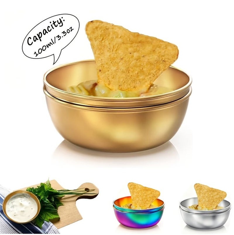 Rose Golden Stainless Steel Mini Dipping Bowls 2pcs Dishwasher Safe - Image 3